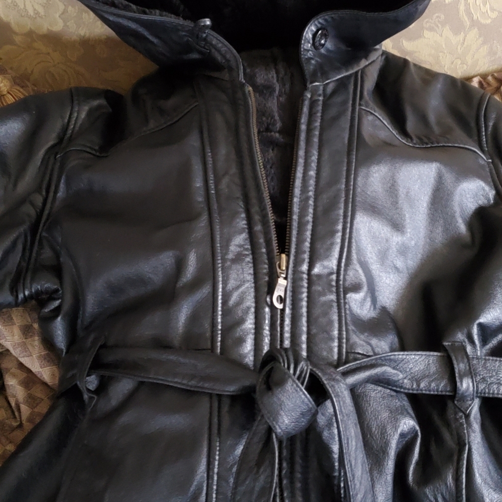 Leather coat